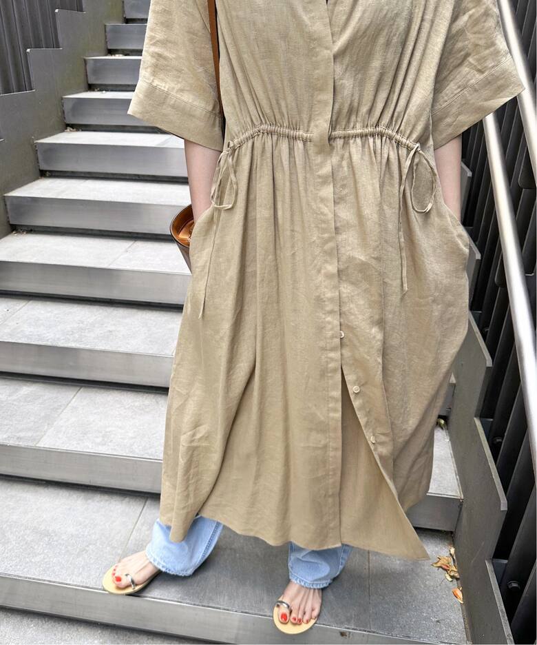 ウエストギャザーシャツワンピース（ワンピース）｜Spick and Span  