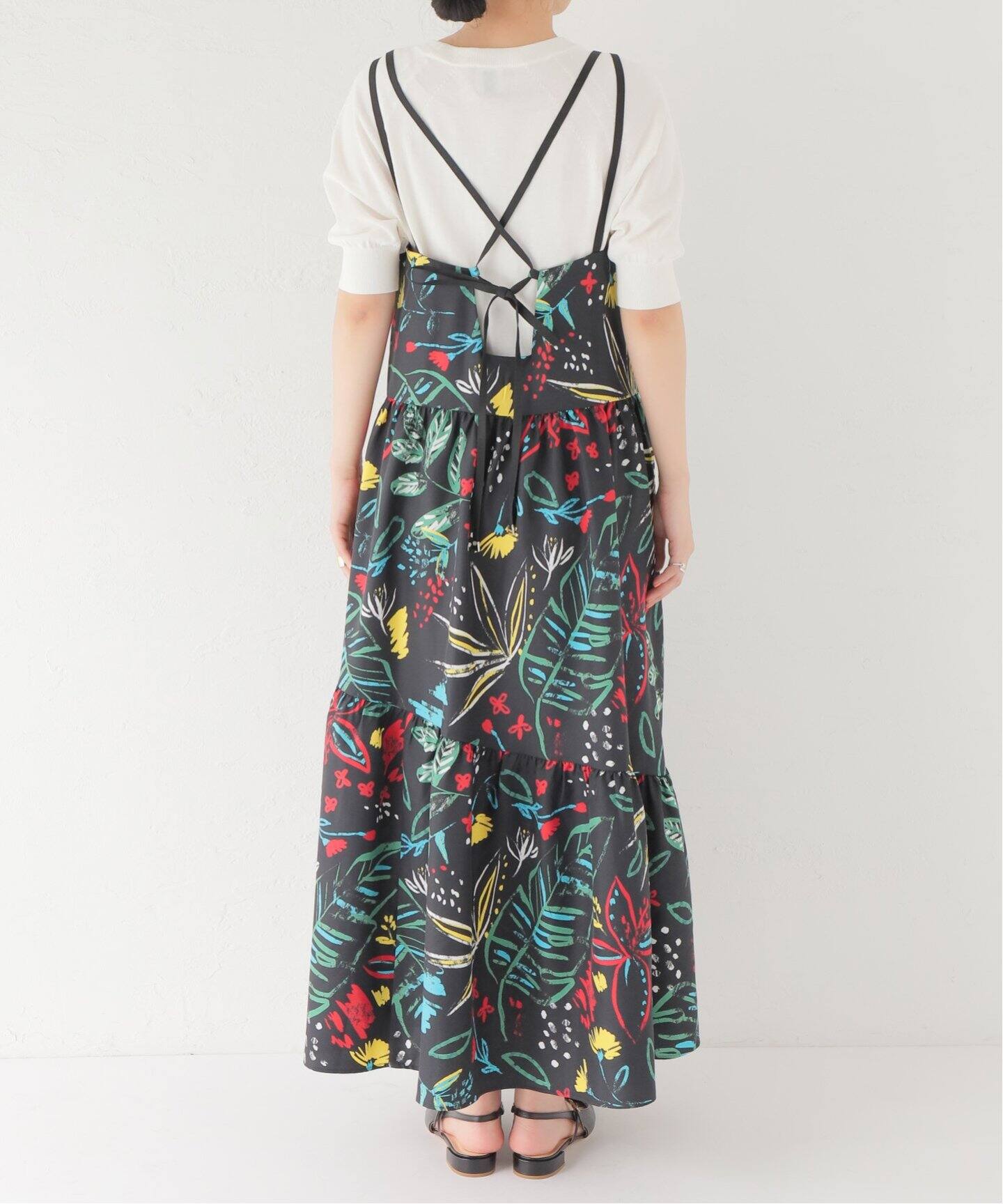 プリントホルターネックティアードドレス Positano Belted long Dress 2 プリントホルターネック