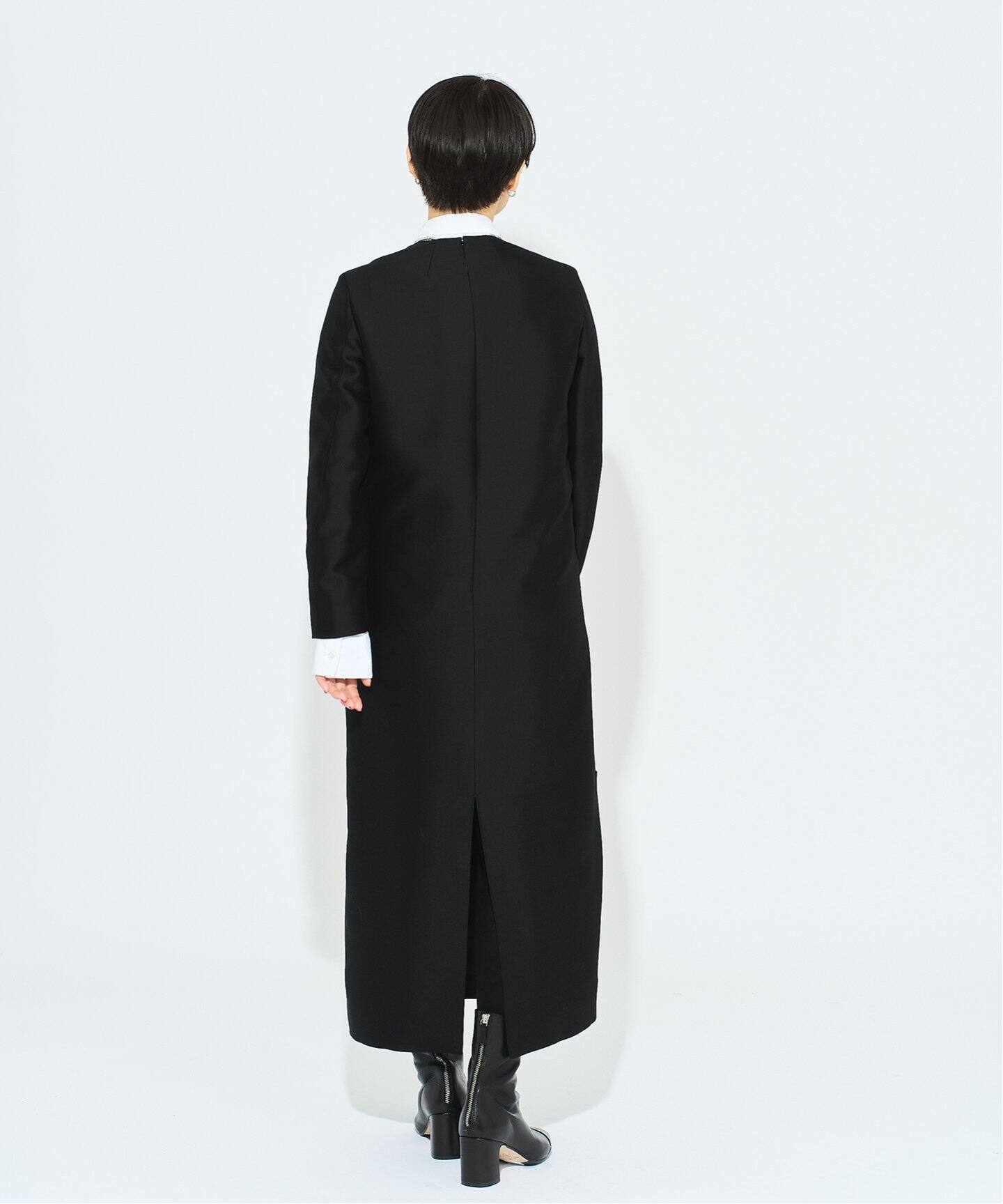 ウールシルクポプリンロングスリーブワンピース（ワンピース）｜HARDY  