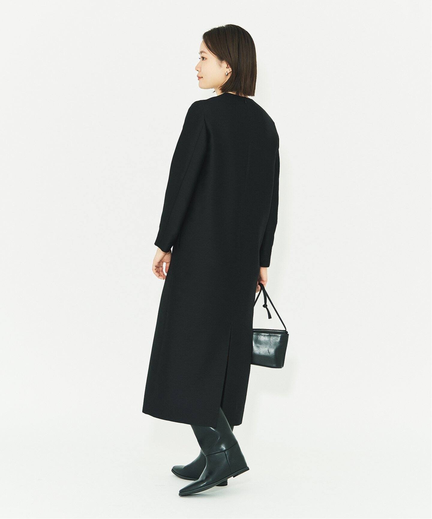 ウールシルクポプリンロングスリーブワンピース（ワンピース）｜HARDY  