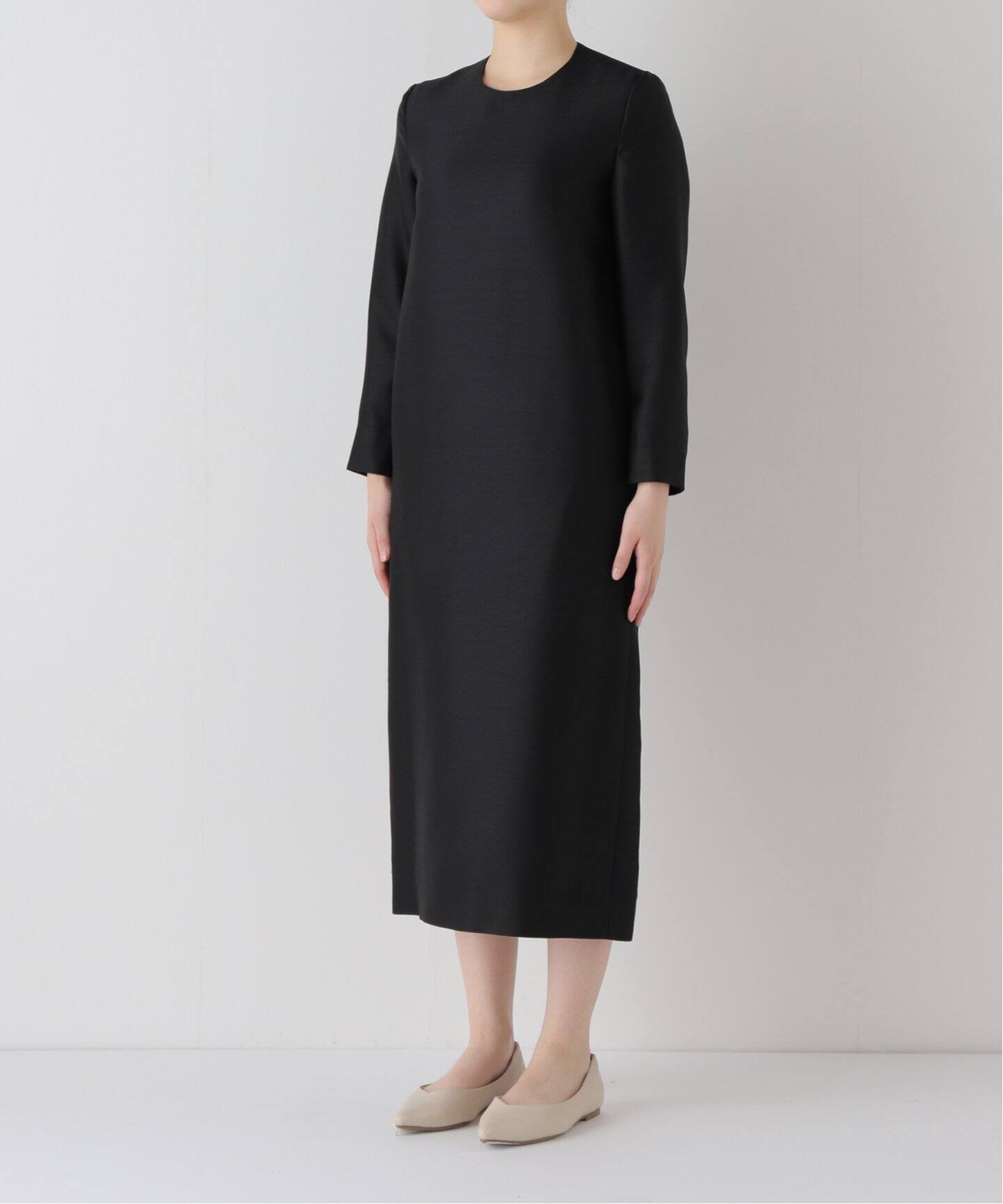 ウールシルクポプリンロングスリーブワンピース（ワンピース）｜HARDY  