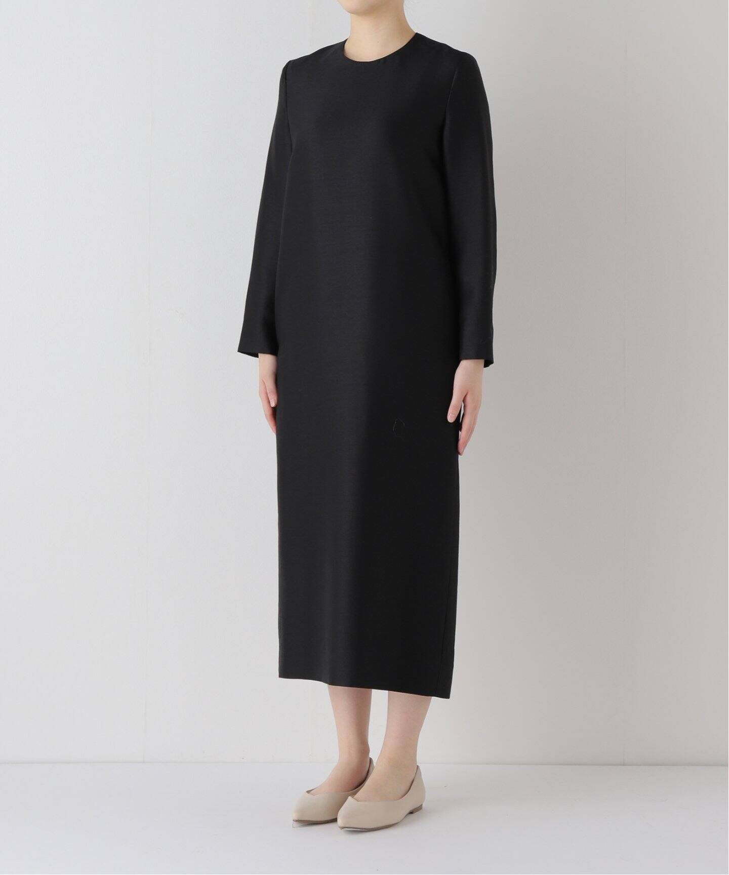 ウールシルクポプリンロングスリーブワンピース（ワンピース）｜HARDY  