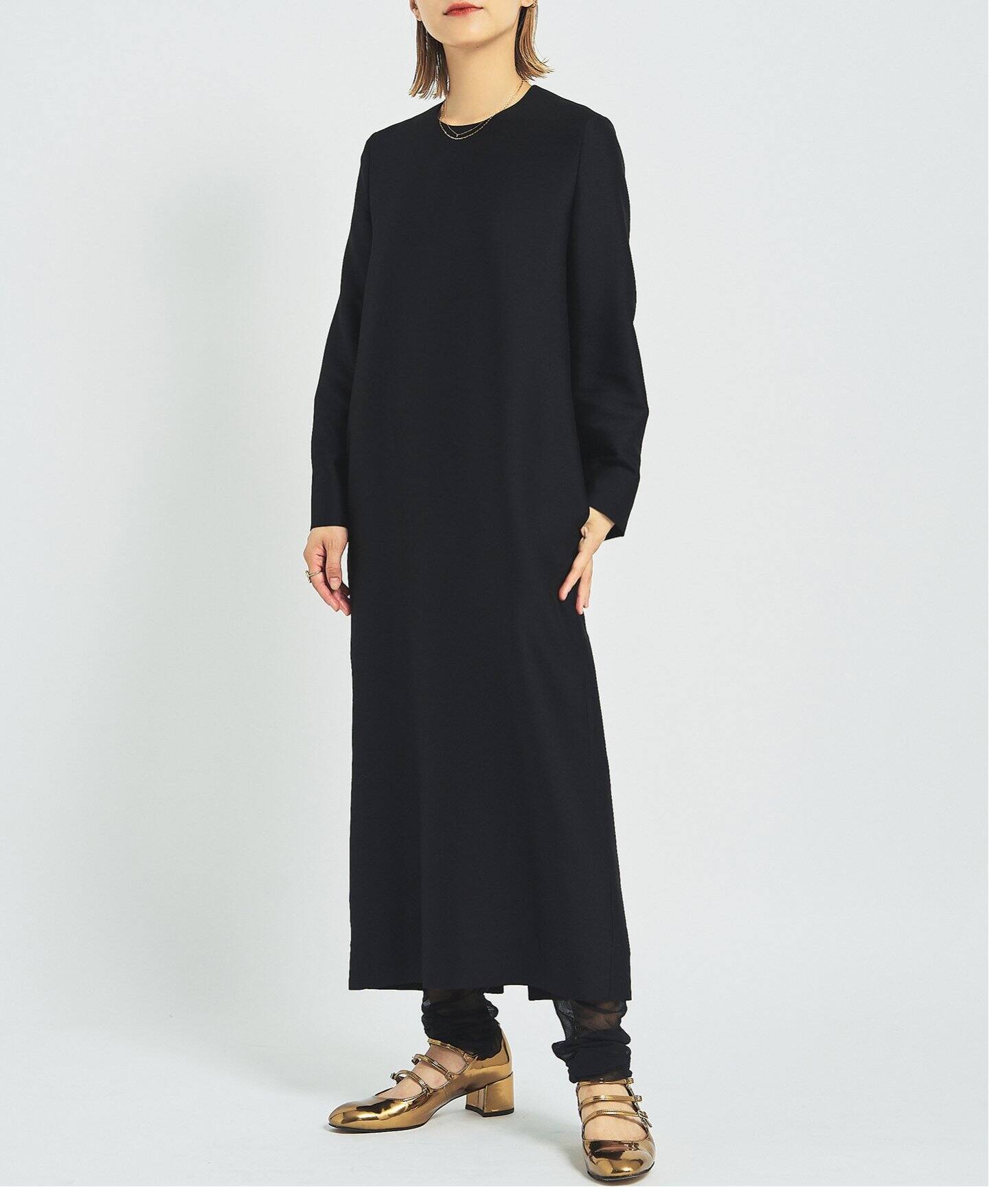 ウールシルクポプリンロングスリーブワンピース（ワンピース）｜HARDY  