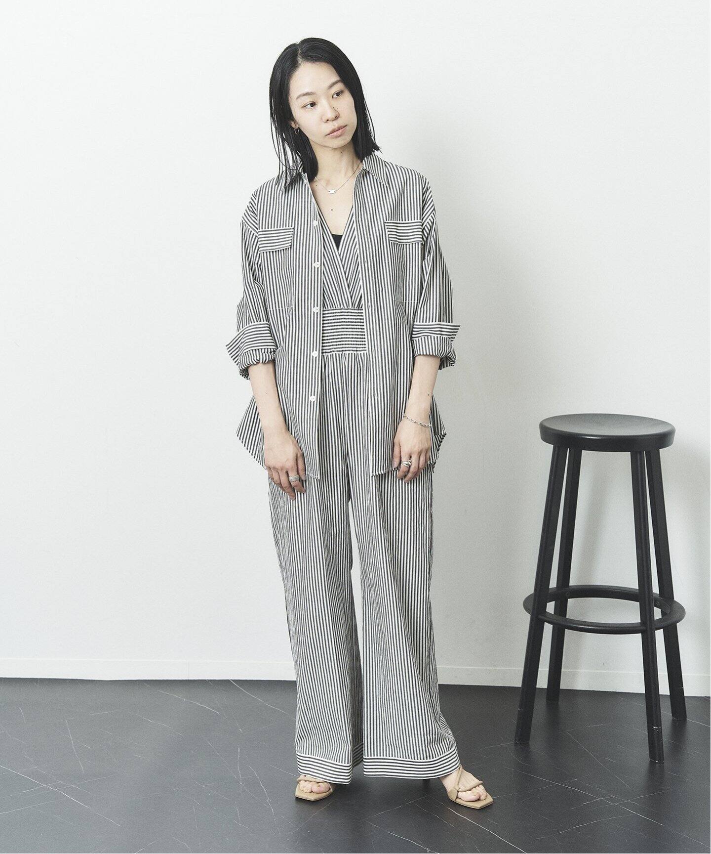 PHEENY /フィーニー】別注 Stripe dump オールインワン（つなぎ  