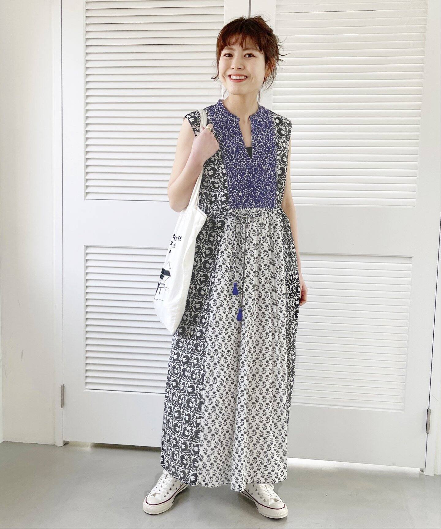 ne Quittez pas / ヌキテパ】COTTONJQD COMBI EMB DRESS（ワンピース  