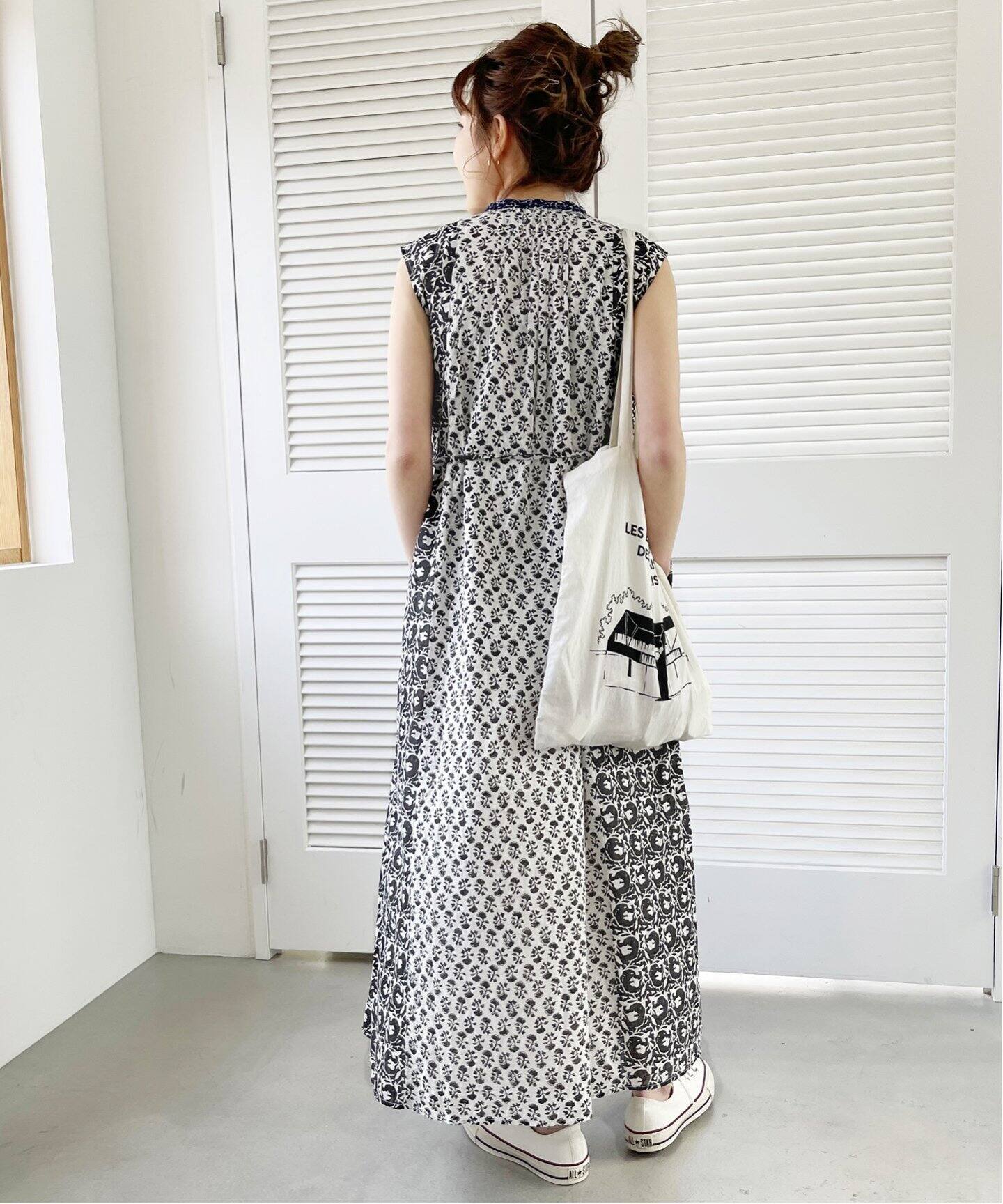 ne Quittez pas / ヌキテパ】COTTONJQD COMBI EMB DRESS（ワンピース 