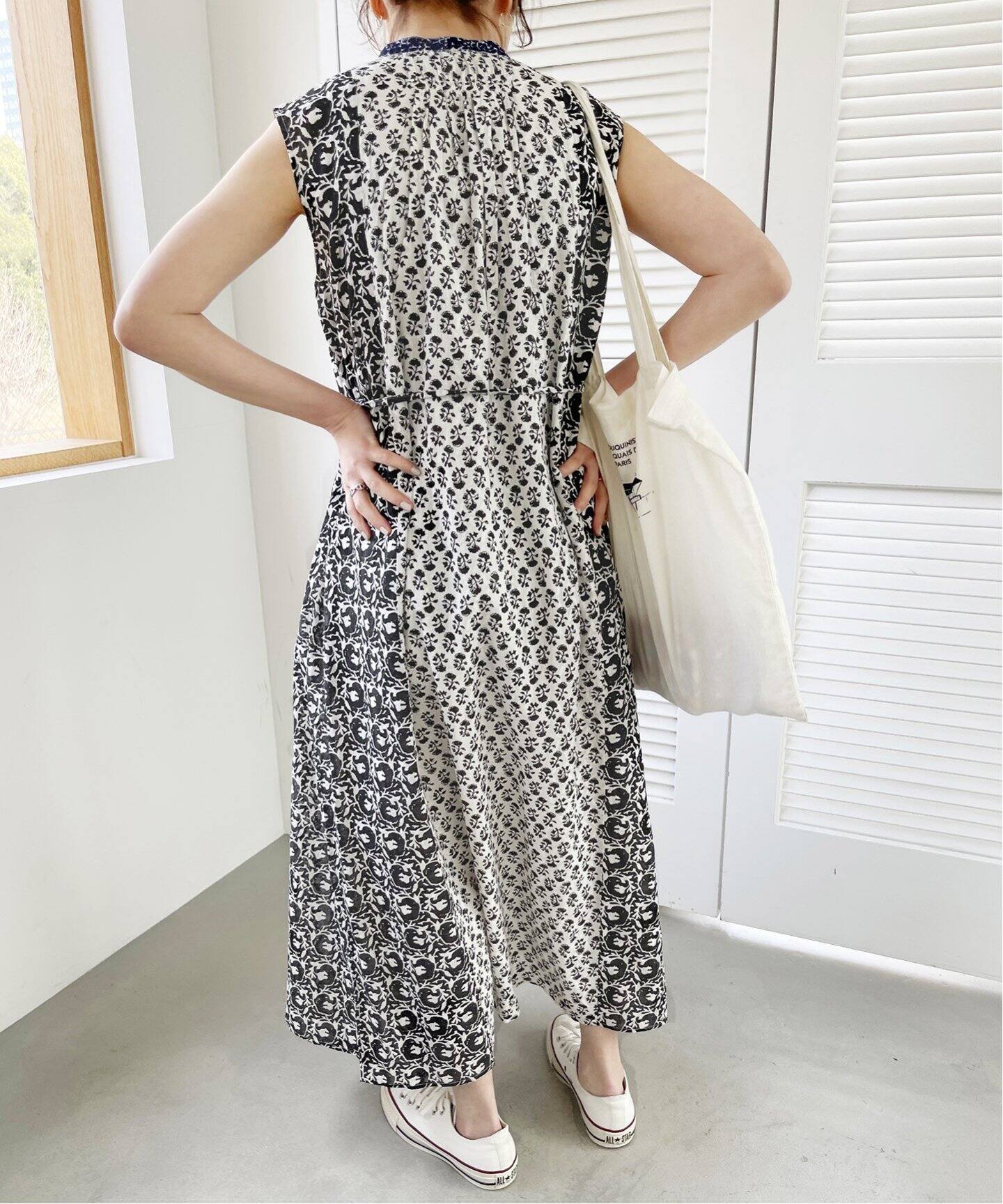 ne Quittez pas / ヌキテパ】COTTONJQD COMBI EMB DRESS（ワンピース  