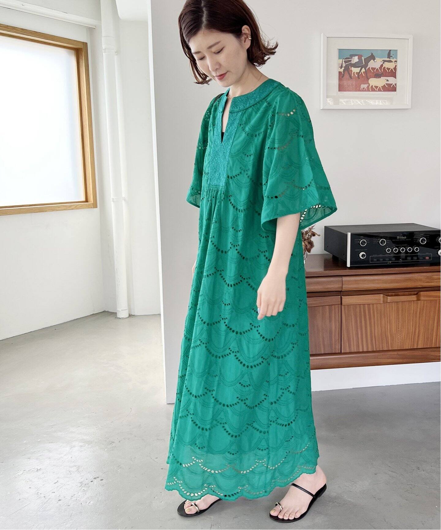 ne Quittez pas / ヌキテパ】COTTON VOILE DOT HEMLA（ワンピース 