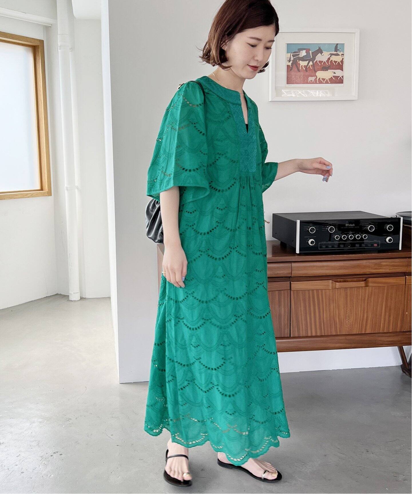 ne Quittez pas / ヌキテパ】COTTON VOILE DOT HEMLA（ワンピース 