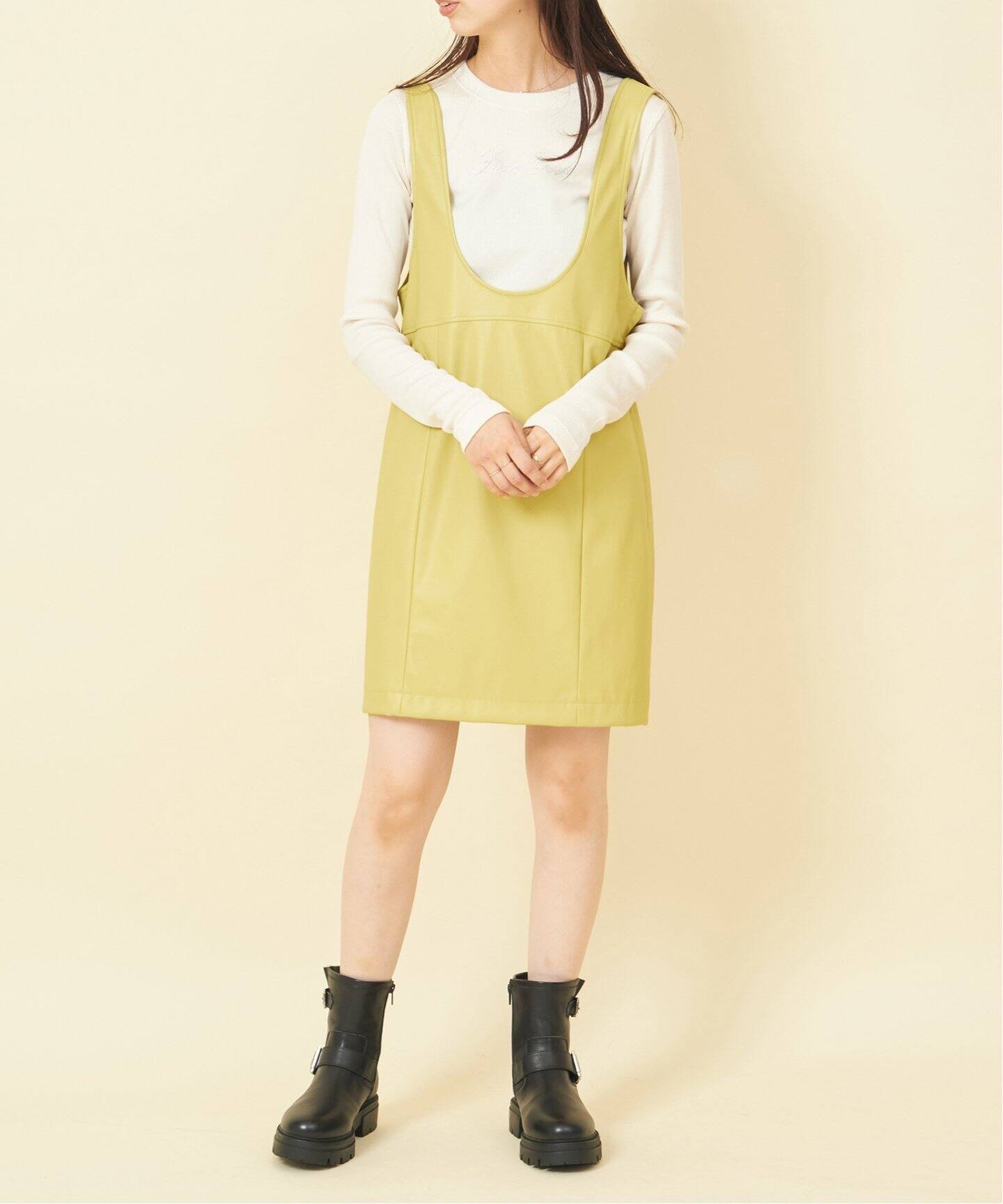 フェイク レザージャンスカ（ワンピース）｜U by SPICK&SPAN（ユー  