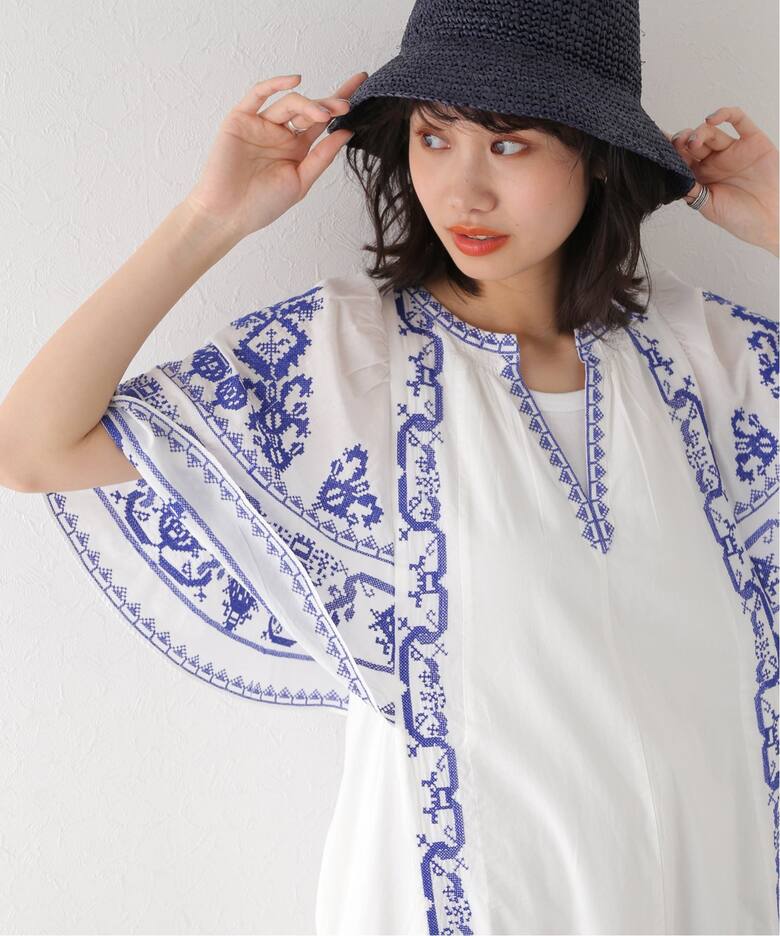 SARA MALLIKA/サラマリカ】コットンエンブロイダリーバックオープン 