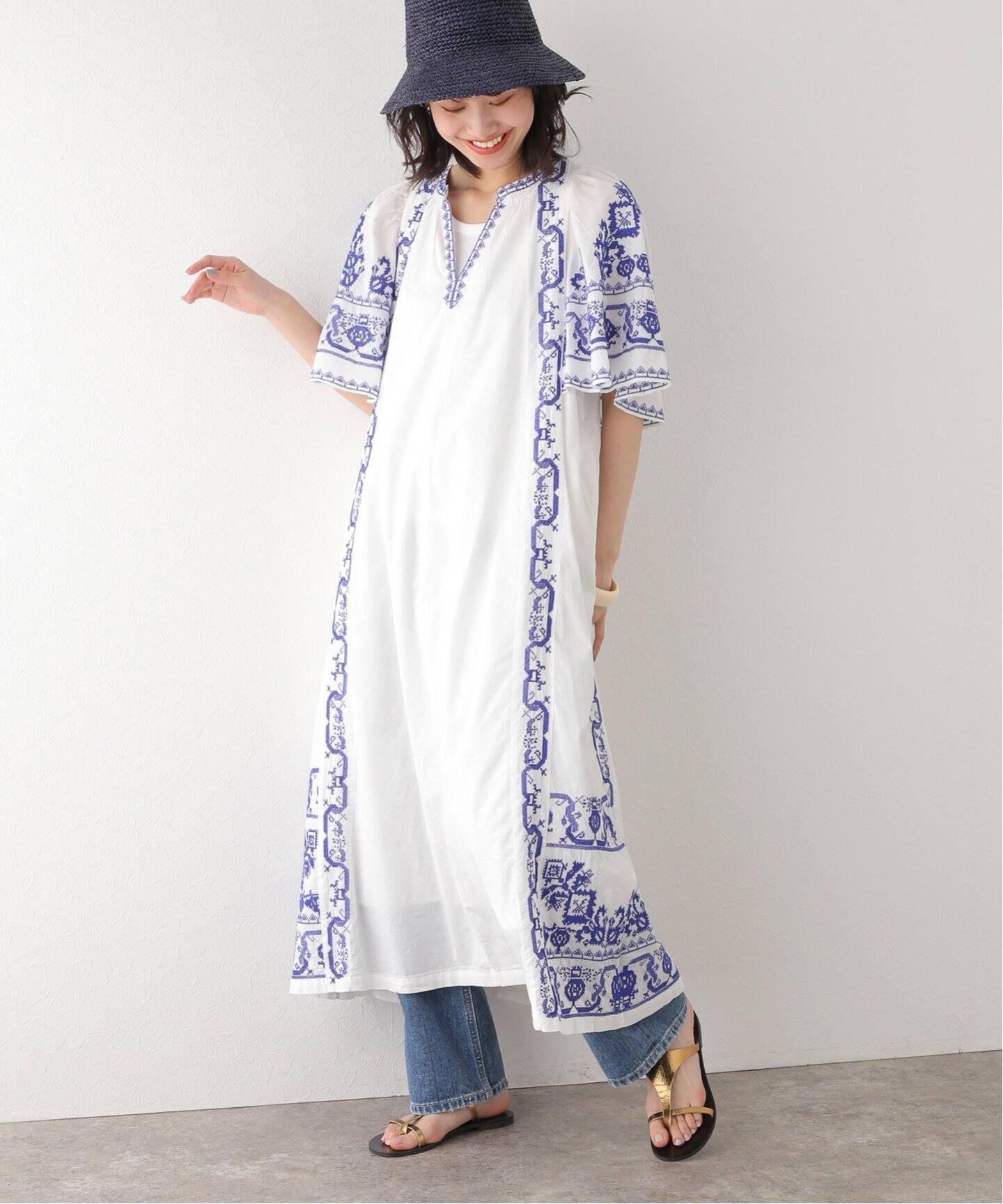 SARA MALLIKA/サラマリカ】コットンエンブロイダリーバックオープン  