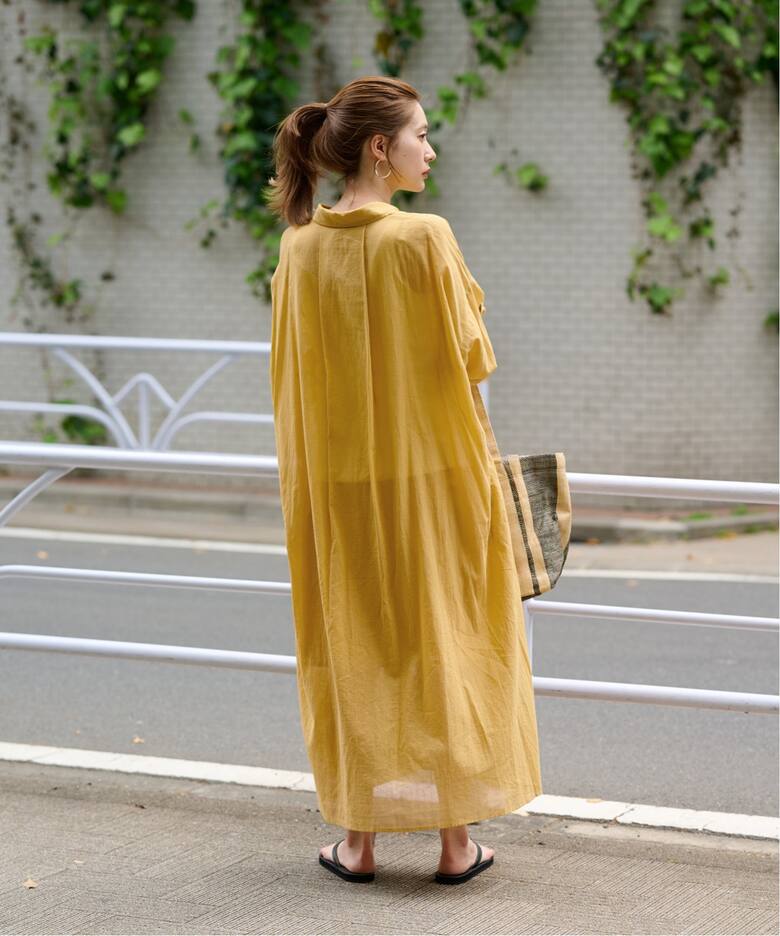 タブスリーブシャツワンピース（シャツワンピース）｜FRAMeWORK  