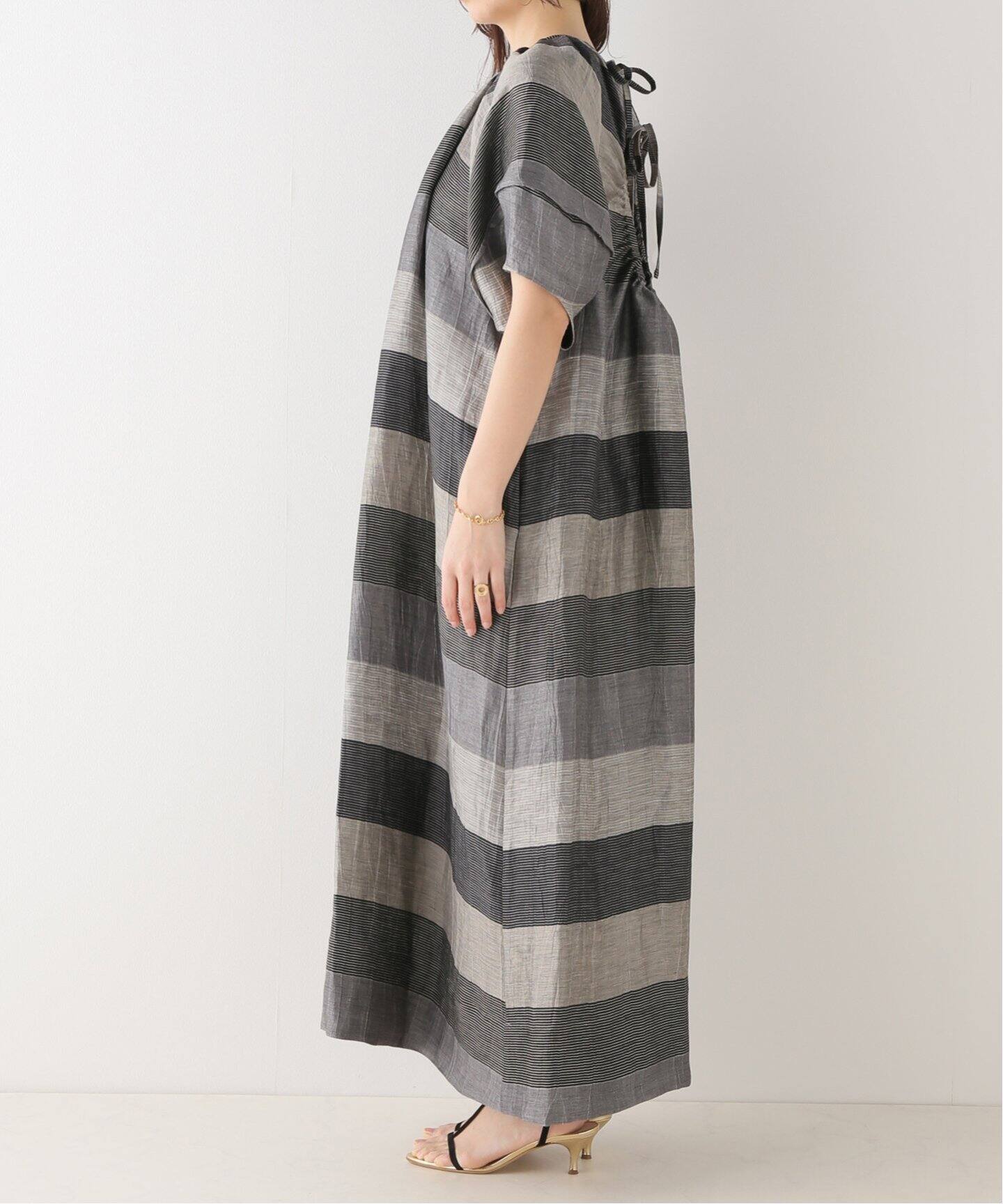 LACHEMENT/ラシュモン】ボーダーバックオープンワンピース（ワンピース  