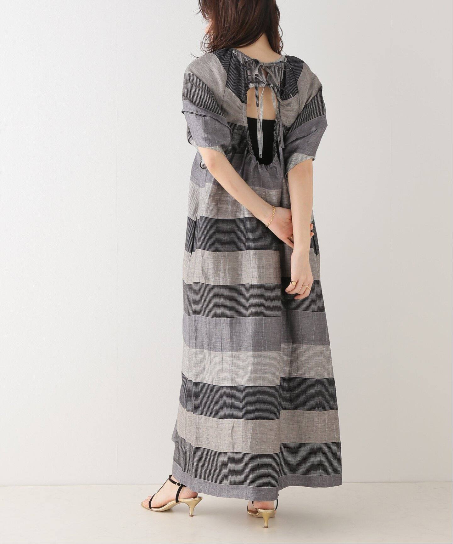 LACHEMENT/ラシュモン】ボーダーバックオープンワンピース（ワンピース  