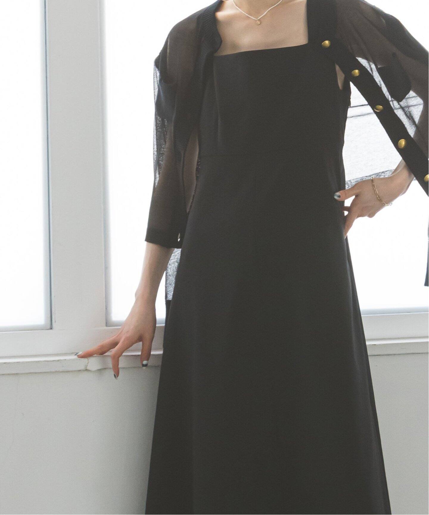 追加》スラブストレッチスクエアネックワンピース（ワンピース  