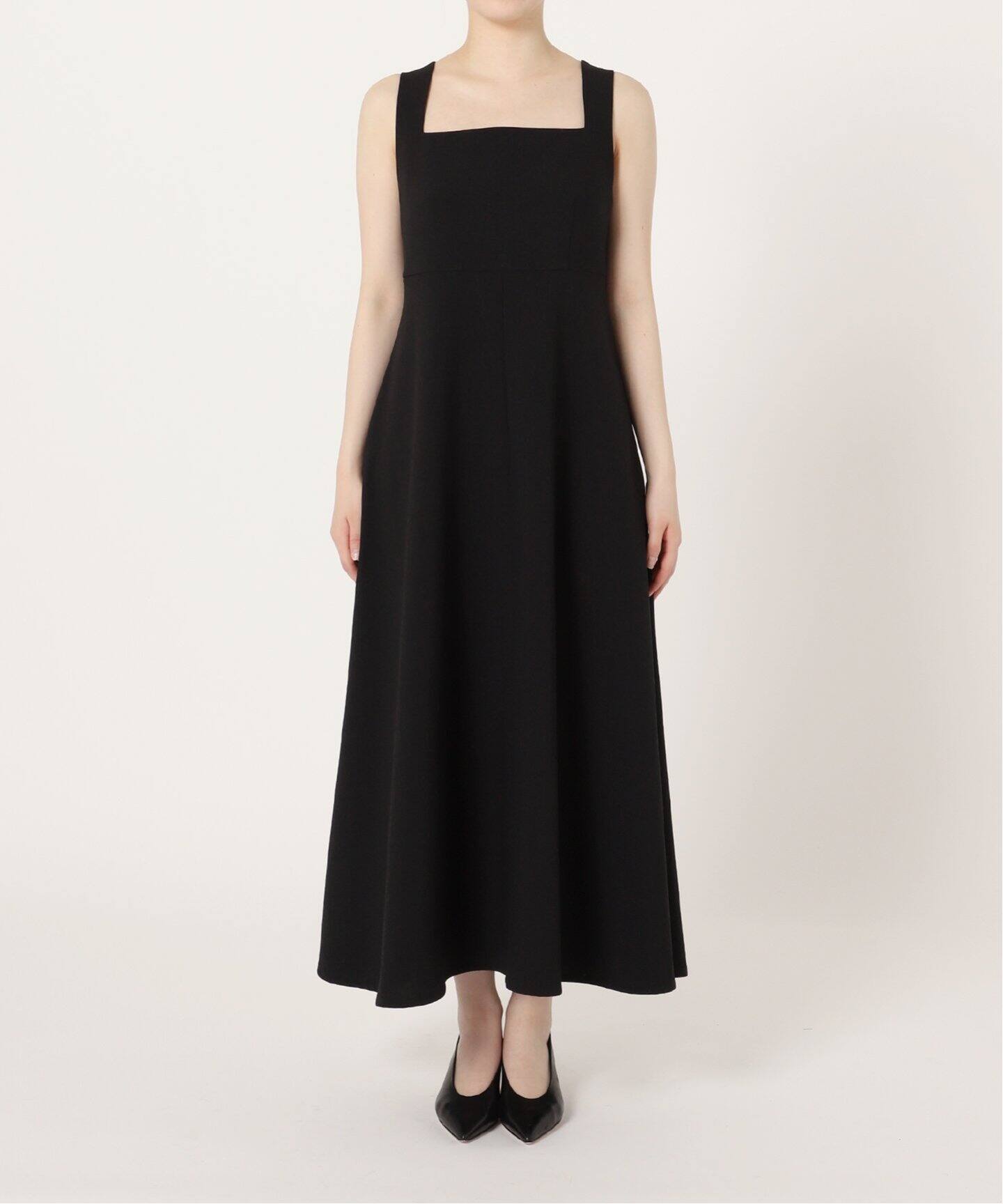 追加》スラブストレッチスクエアネックワンピース（ワンピース 