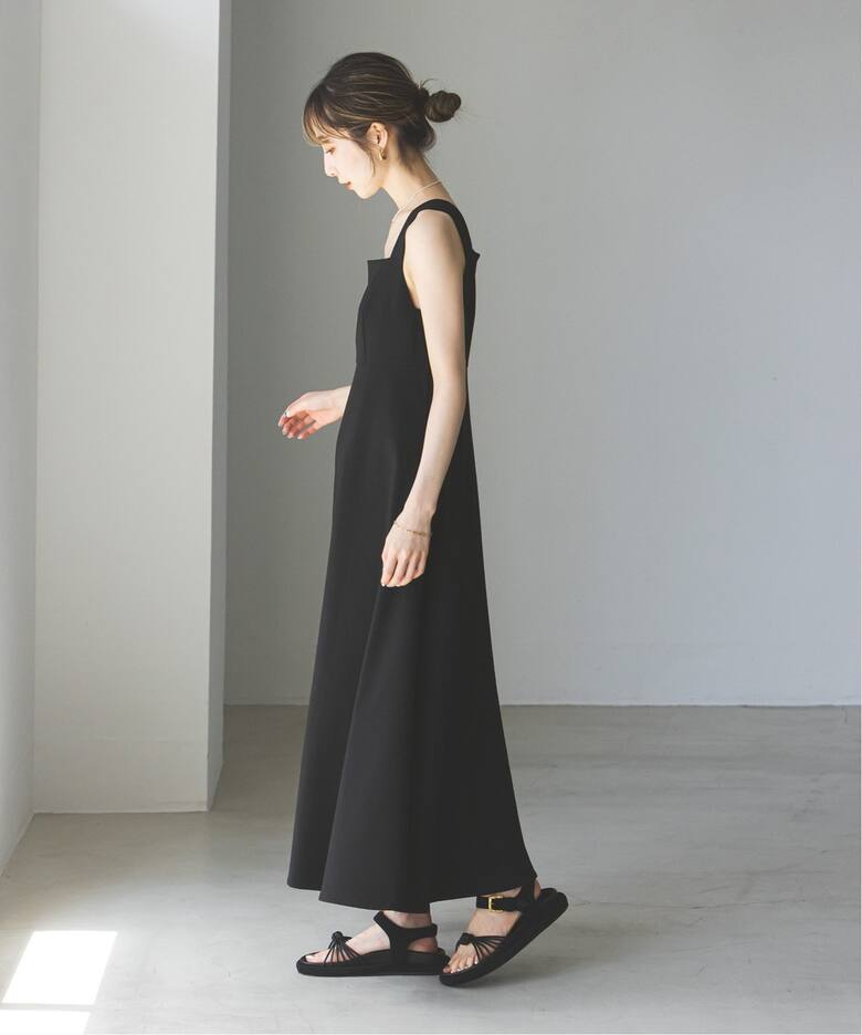 追加》スラブストレッチスクエアネックワンピース（ワンピース  