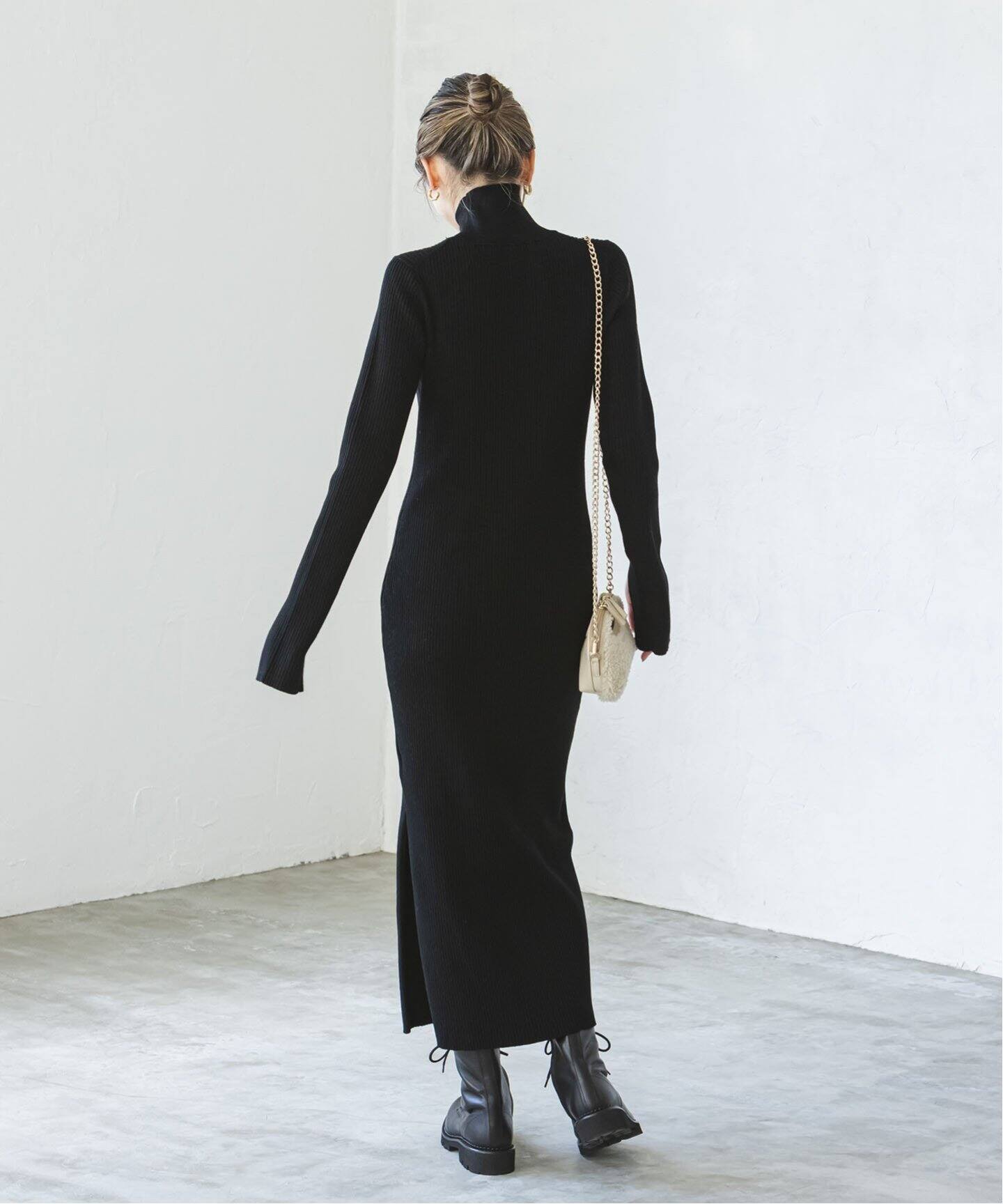 追加》ナロータイトスリットニットワンピース 2（ニットワンピース  