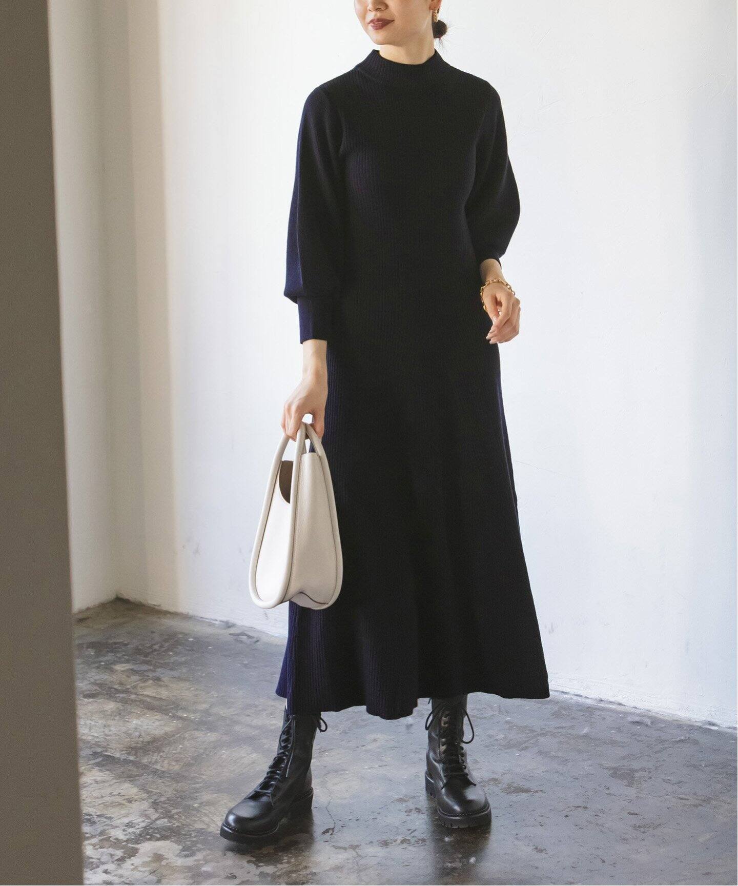 パフスリーブニットワンピース（ニットワンピース）｜NOBLE（ノーブル  