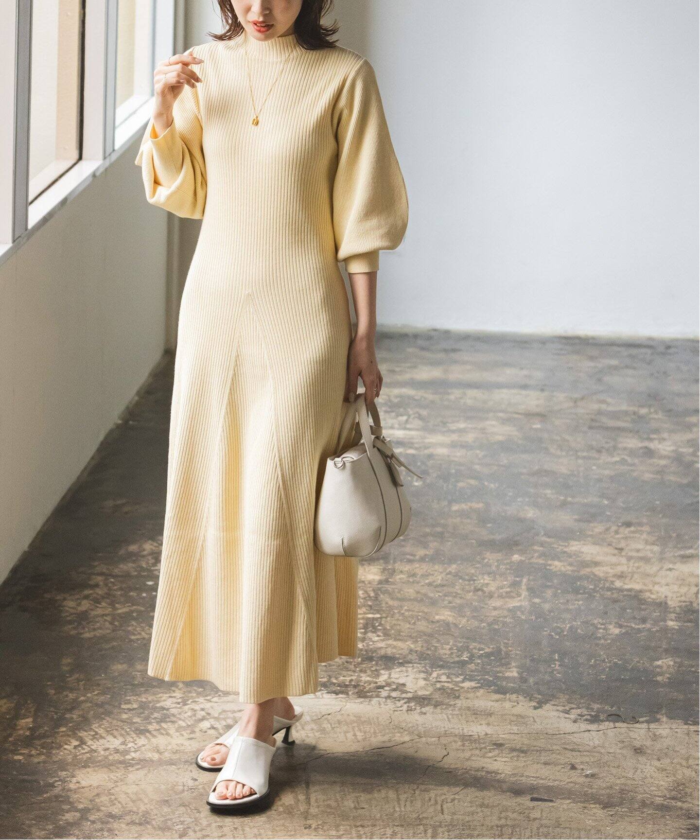 パフスリーブニットワンピース（ニットワンピース）｜NOBLE（ノーブル  