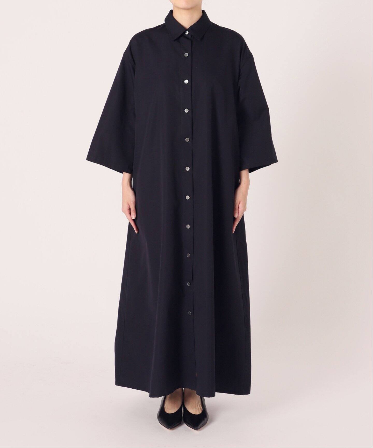 ワイドシルエットシャツカラーワンピース（ワンピース）｜NOBLE  
