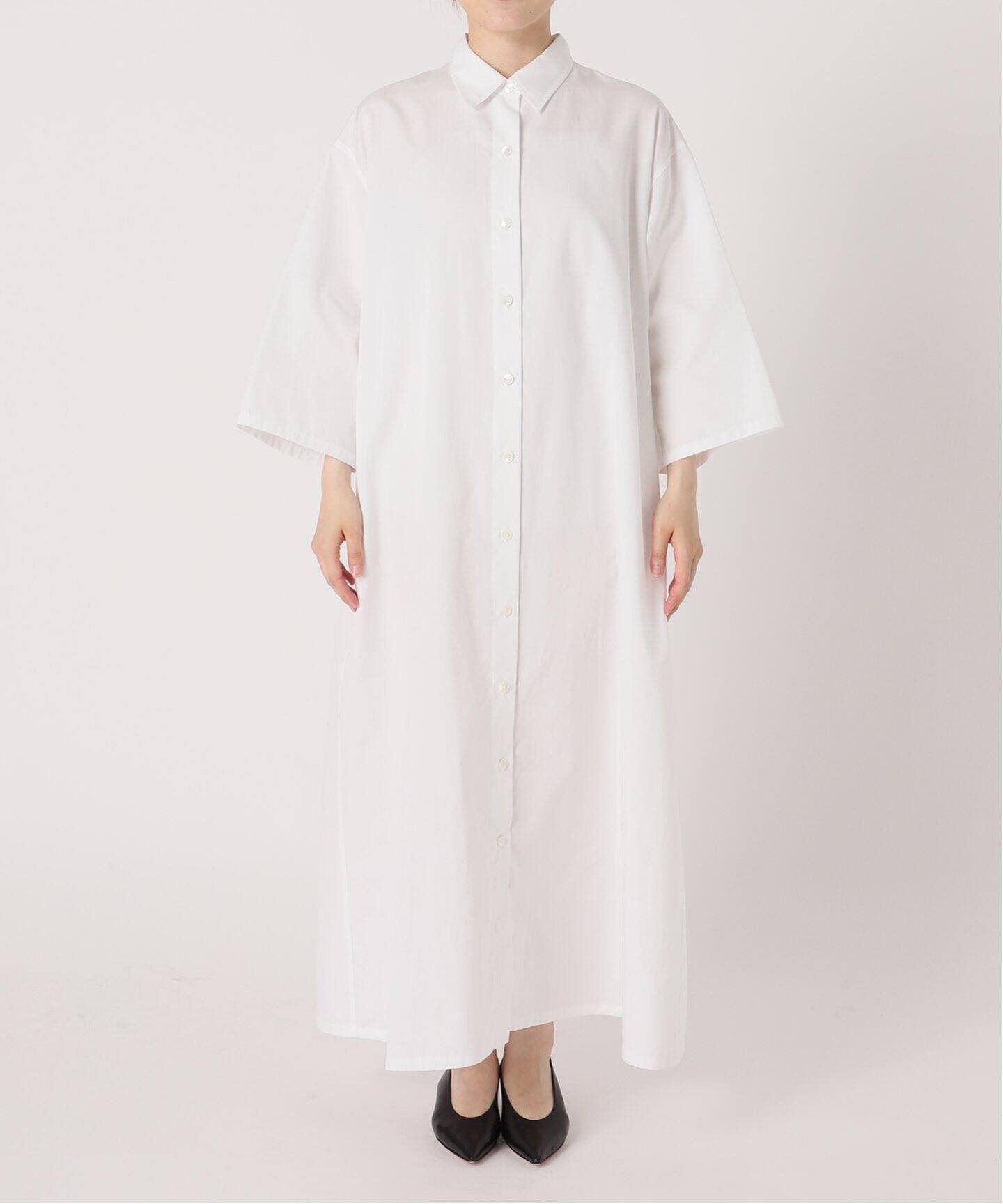 ワイドシルエットシャツカラーワンピース（ワンピース）｜NOBLE  