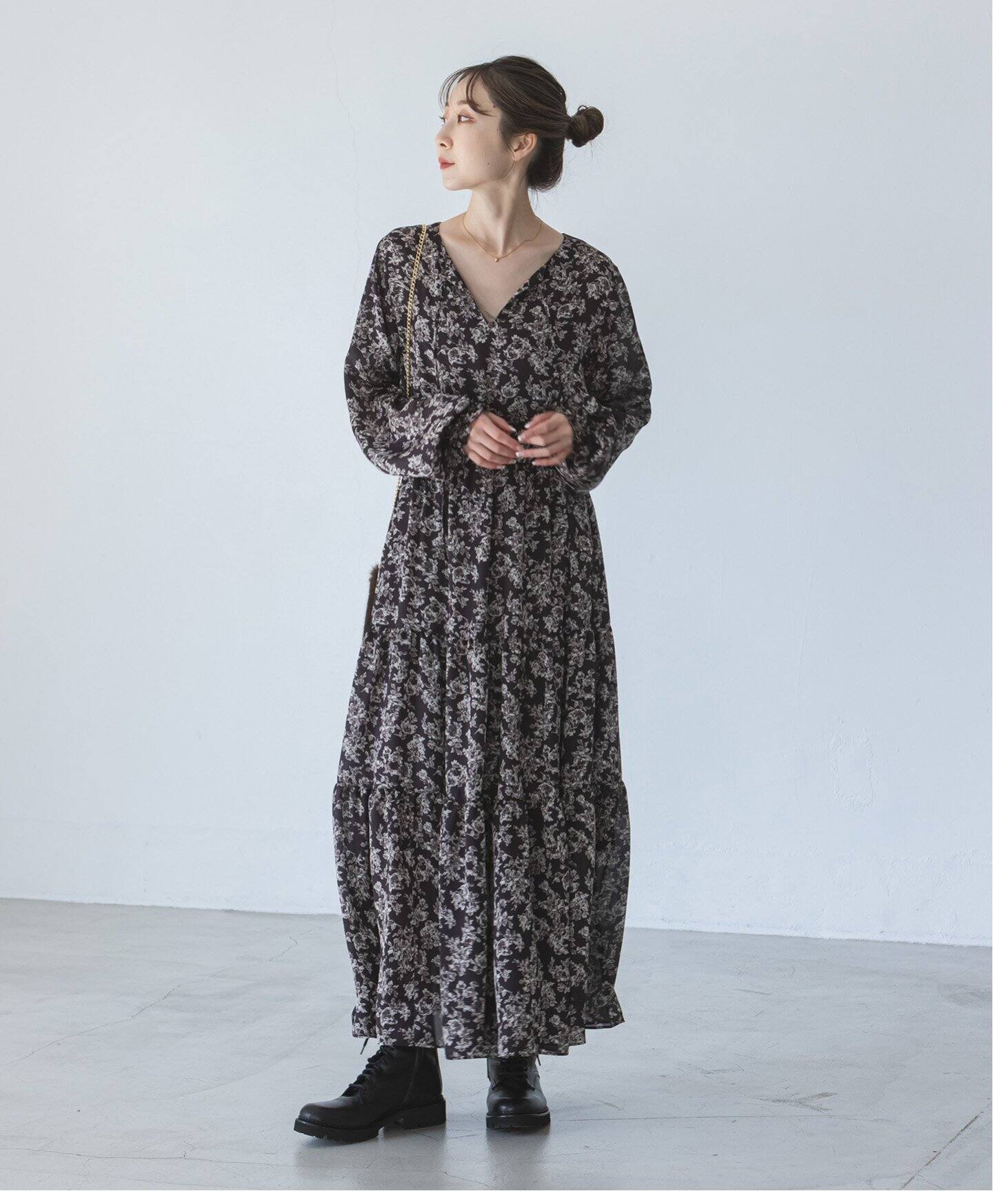 ボタニカルプリントティアード2wayワンピース（ワンピース  