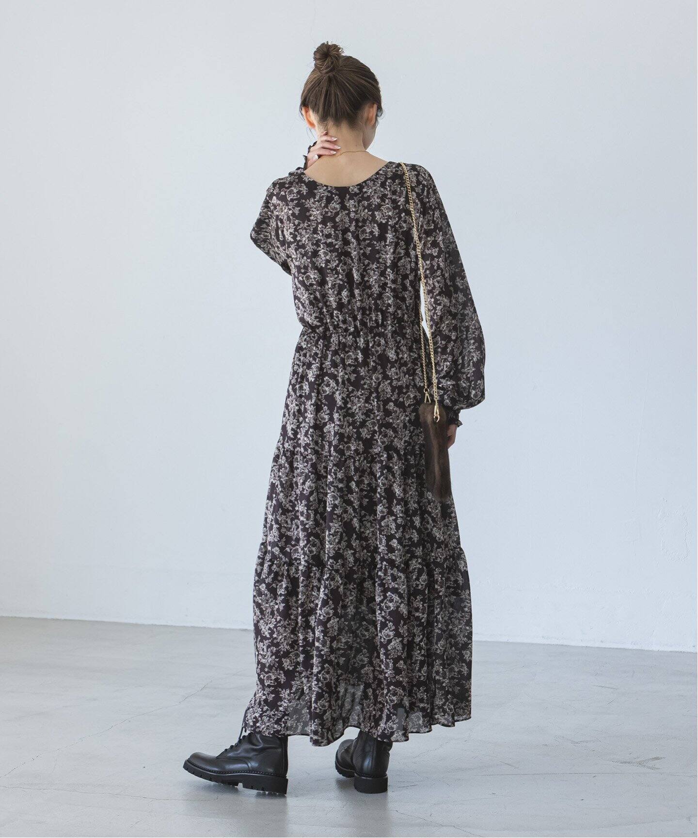 ボタニカルプリントティアード2wayワンピース（ワンピース）｜NOBLE  