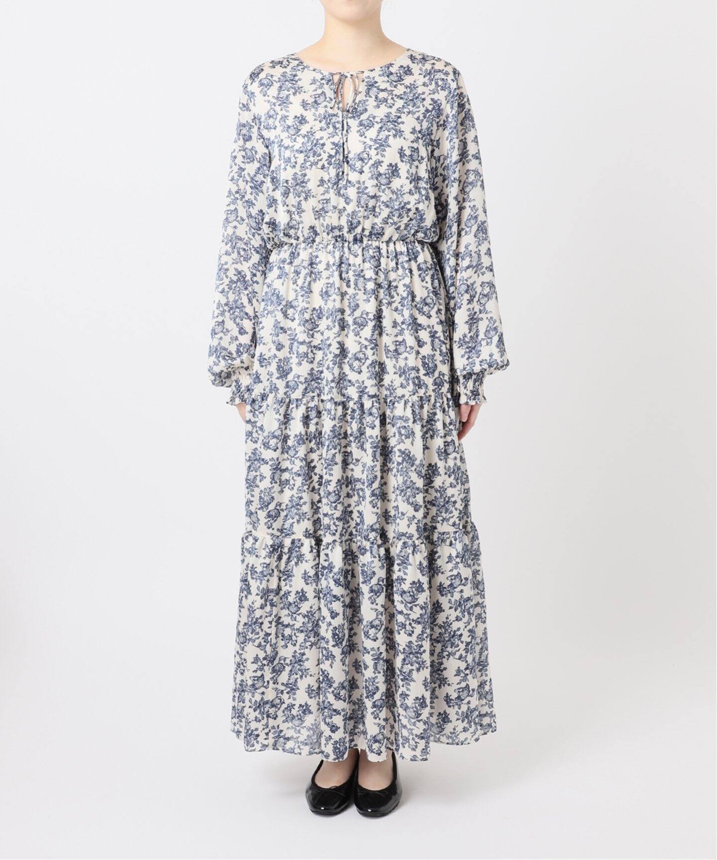 ボタニカルプリントティアード2wayワンピース（ワンピース）｜NOBLE  