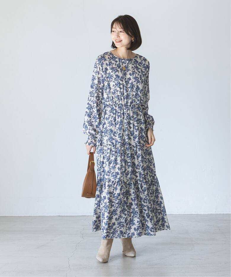 ボタニカルプリントティアード2wayワンピース（ワンピース）｜NOBLE  