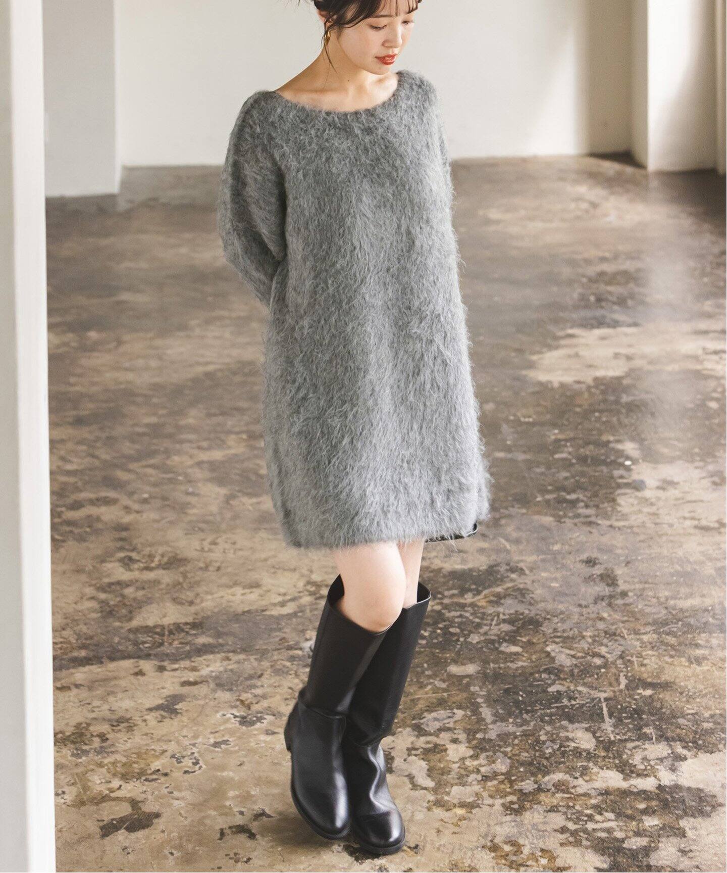 シャギーニットミニワンピース（ニットワンピース）｜NOBLE（ノーブル  