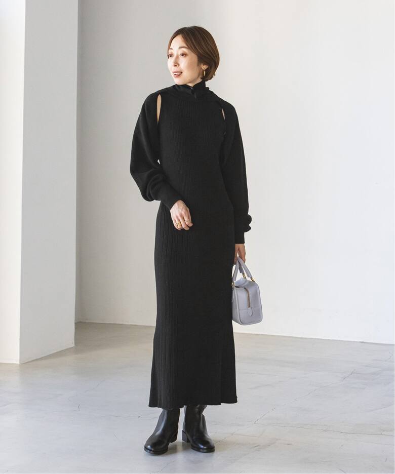 CASA FLINE】カーディガンセットハイネックドレス（ワンピース  