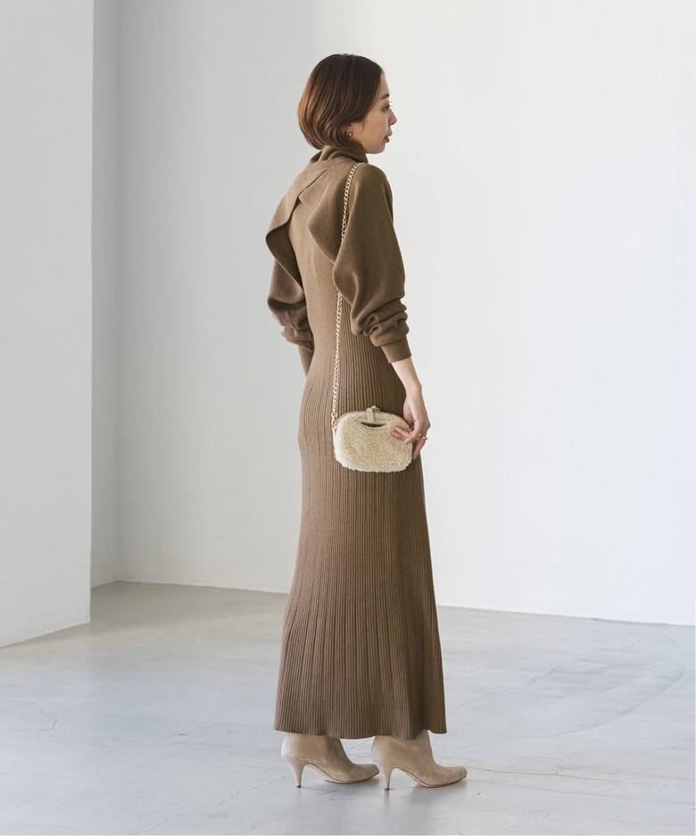 CASA FLINE】カーディガンセットハイネックドレス（ワンピース  