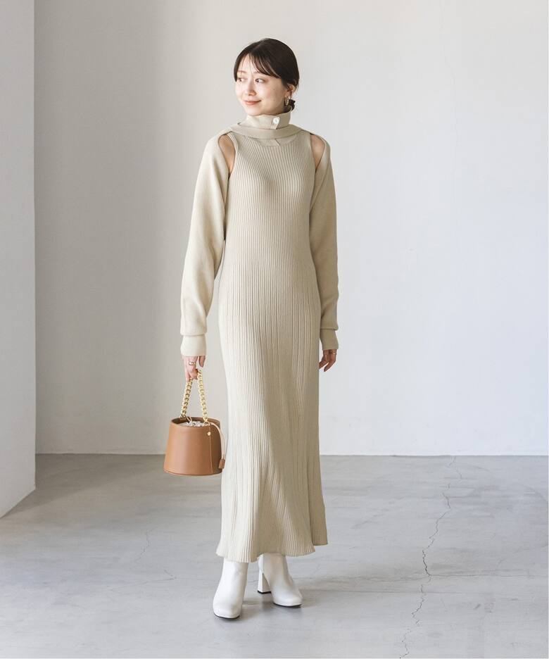 CASA FLINE】カーディガンセットハイネックドレス（ワンピース  