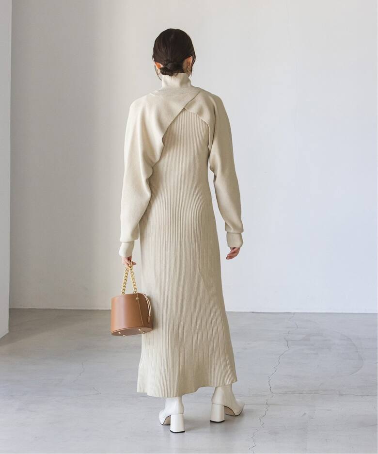 CASA FLINE】カーディガンセットハイネックドレス（ワンピース  