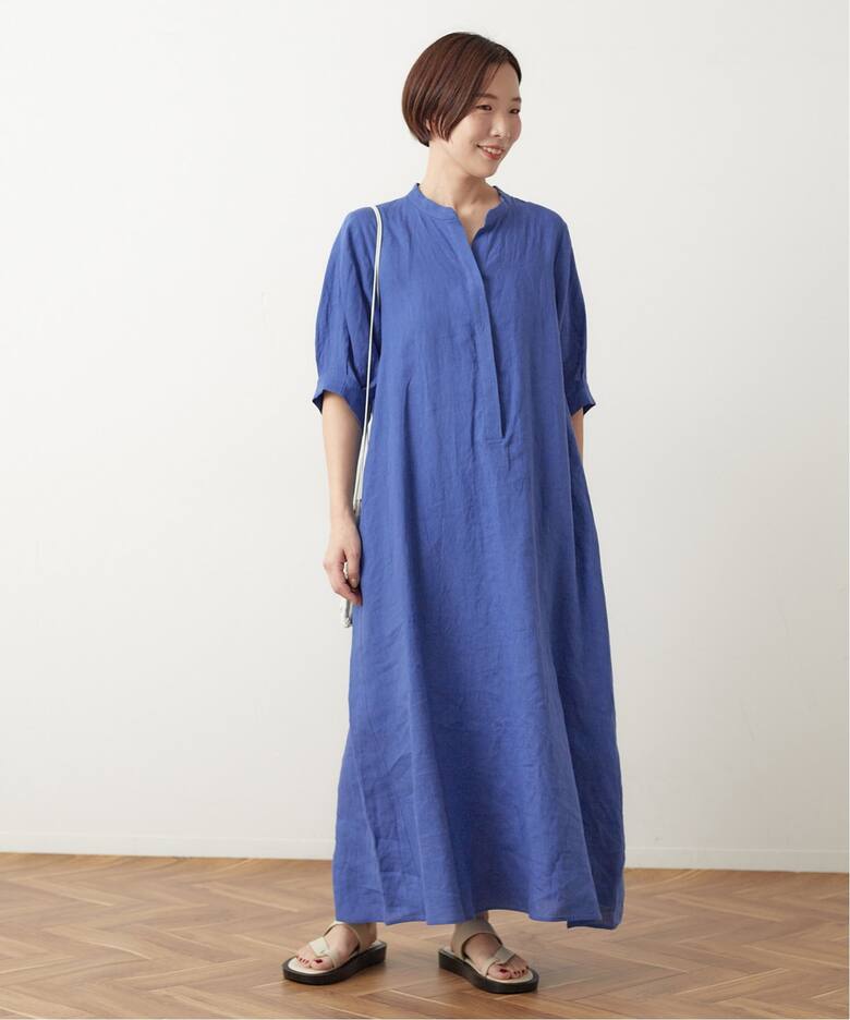 追加》フレンチリネンスキッパーワンピース（ワンピース 