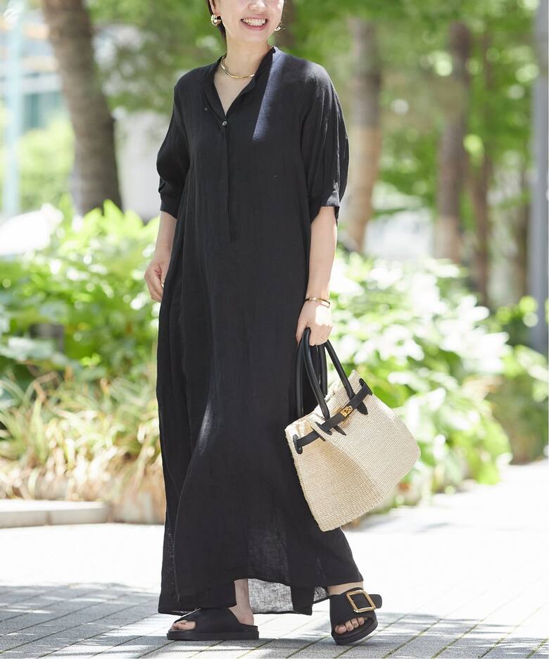 追加》フレンチリネンスキッパーワンピース（ワンピース）｜JOURNAL  
