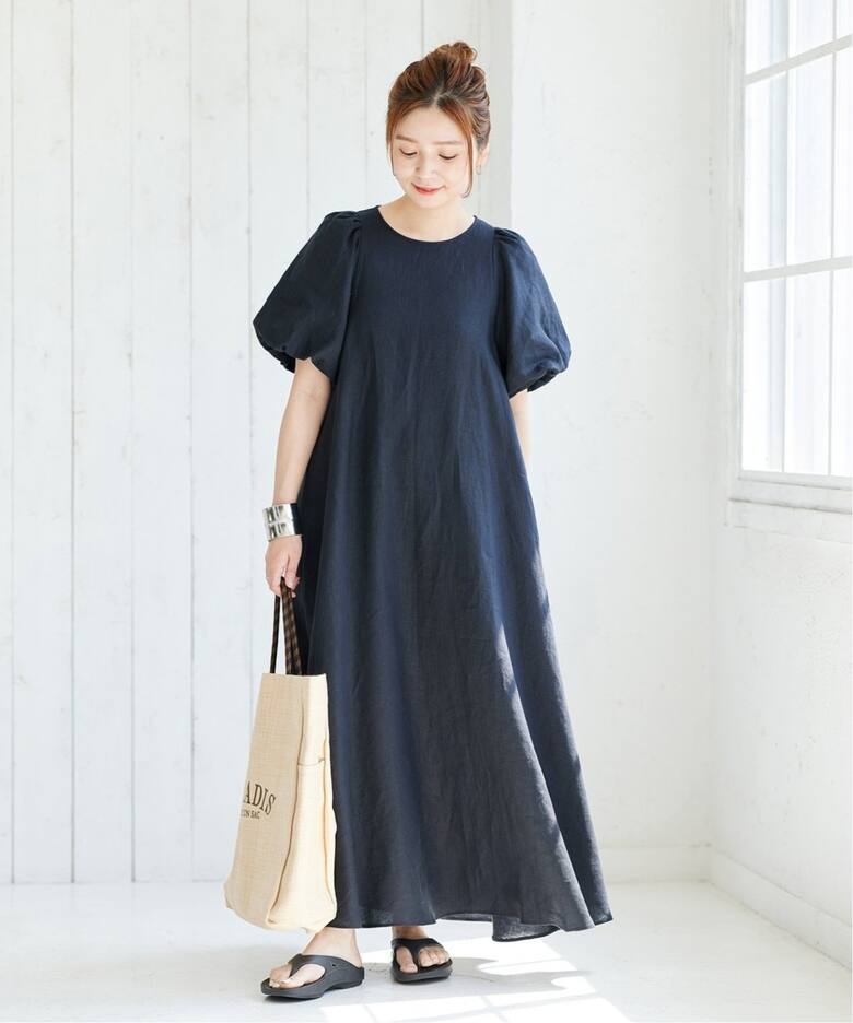 追加2》リネンパフスリーブマキシワンピース（ワンピース）｜JOURNAL  