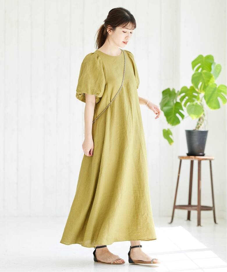 追加2》リネンパフスリーブマキシワンピース（ワンピース）｜JOURNAL  