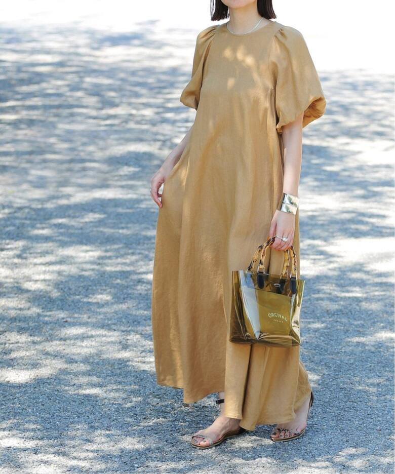 追加2》リネンパフスリーブマキシワンピース（ワンピース  