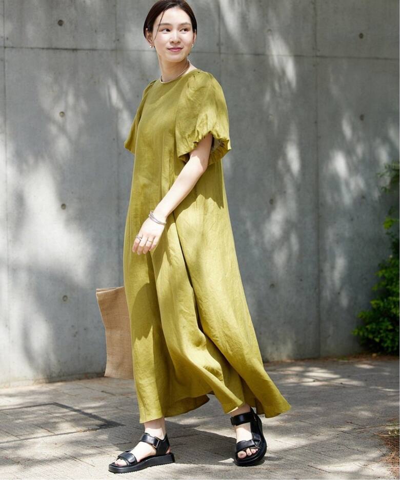 追加2》リネンパフスリーブマキシワンピース（ワンピース）｜JOURNAL  