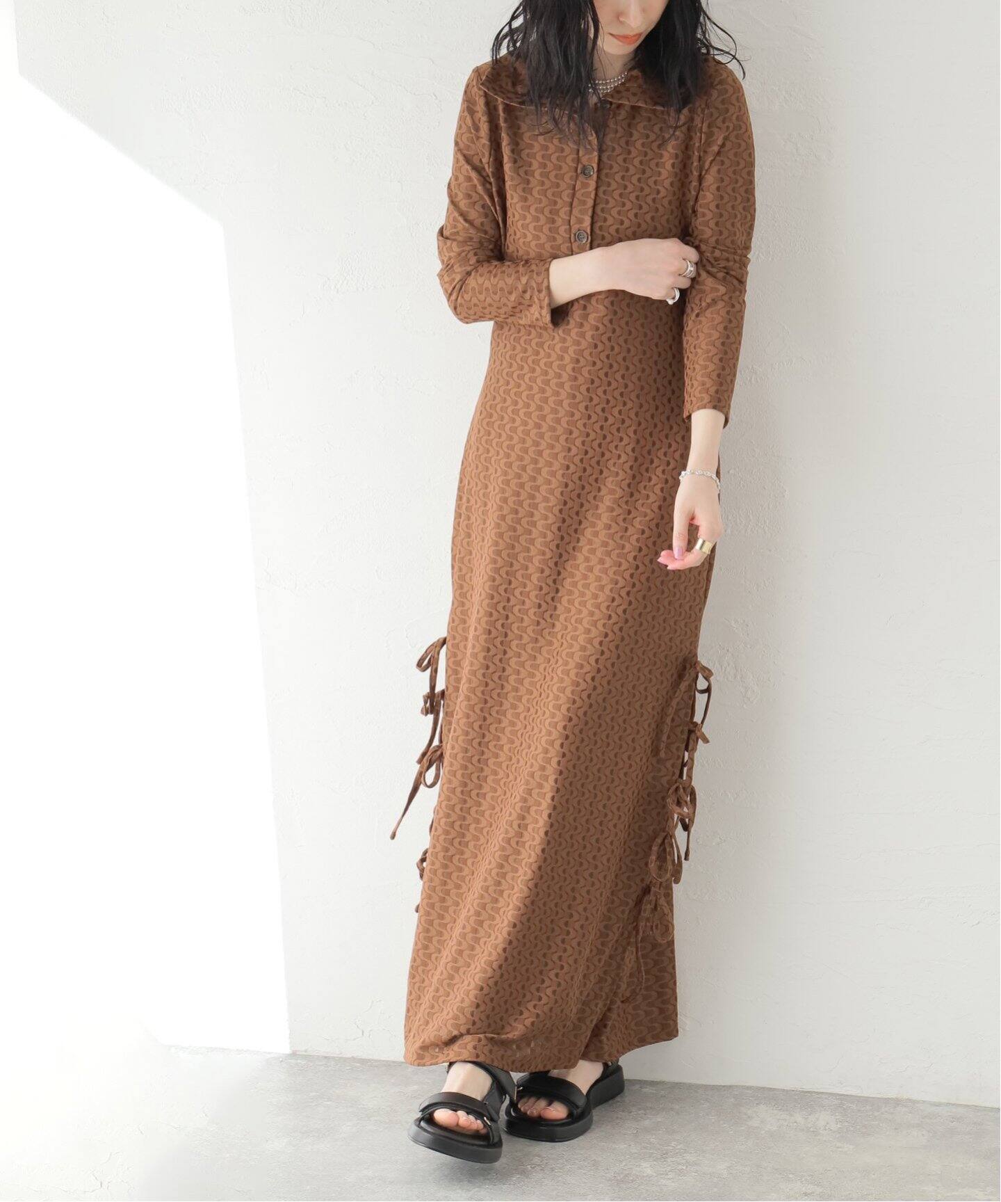 GHOSPELL/ゴスペル】Ingrid Side Tie Maxi Dress：ワンピース 