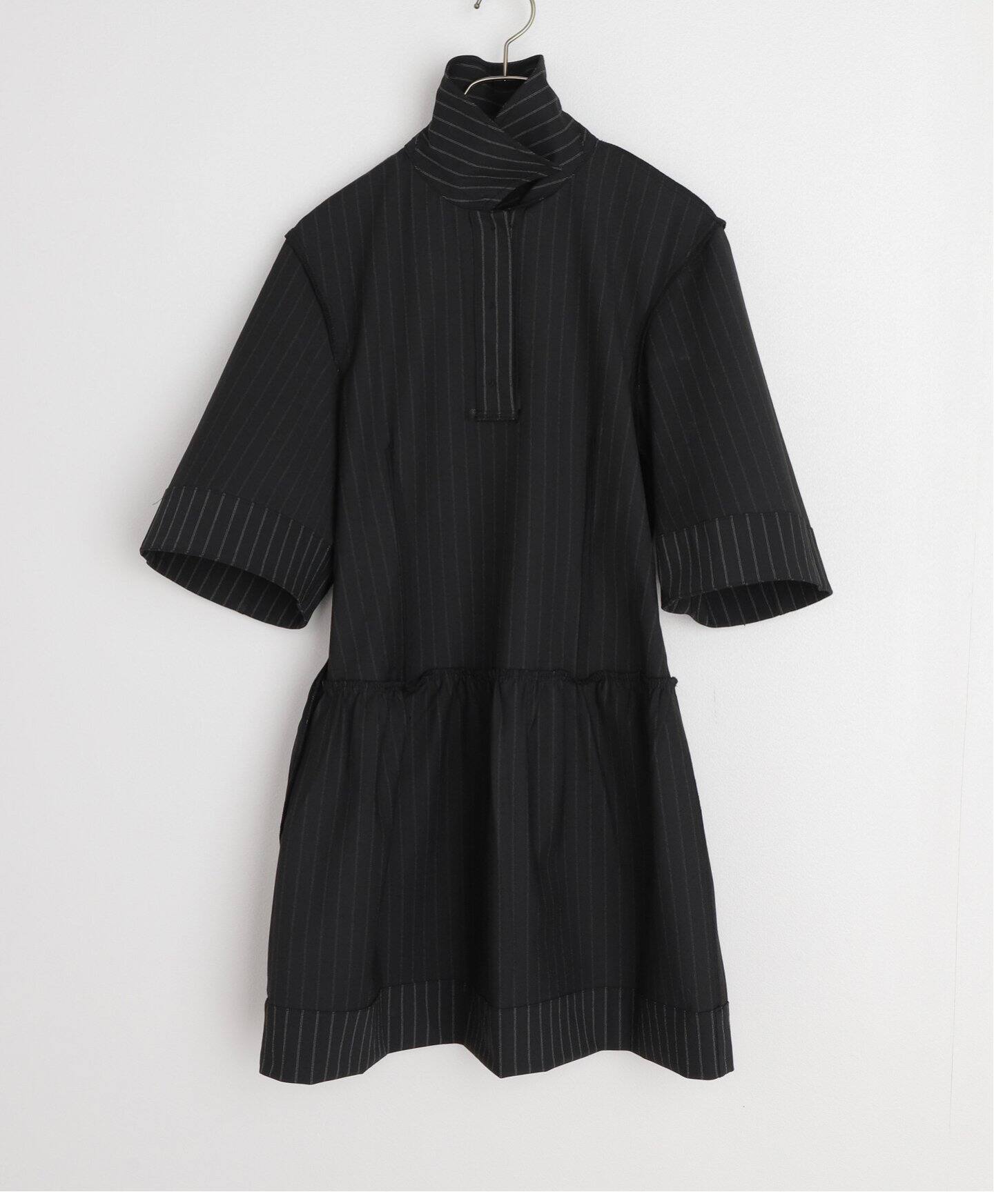 GANNI / ガニー】Stretch Stripe Mini Dress：ミニワンピース 