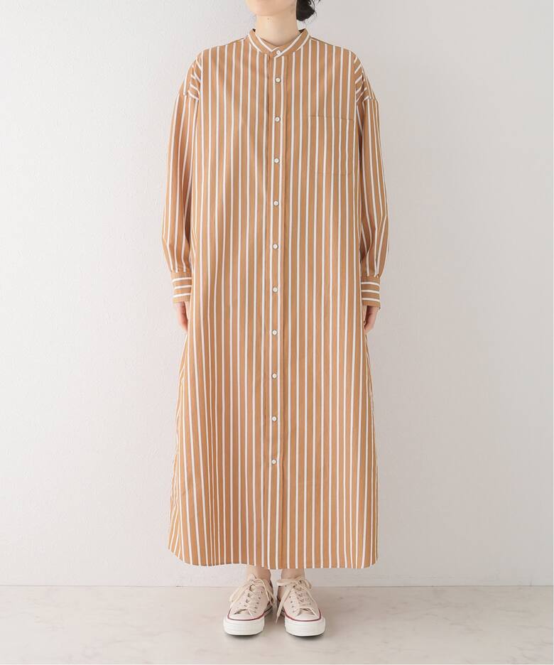 ストライプワッシャーシャツワンピース（ワンピース）｜journal  