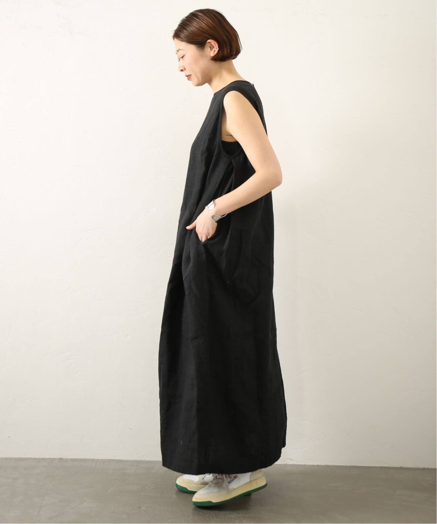 リネンキャンバスノースリーブワンピース（ワンピース）｜journal  