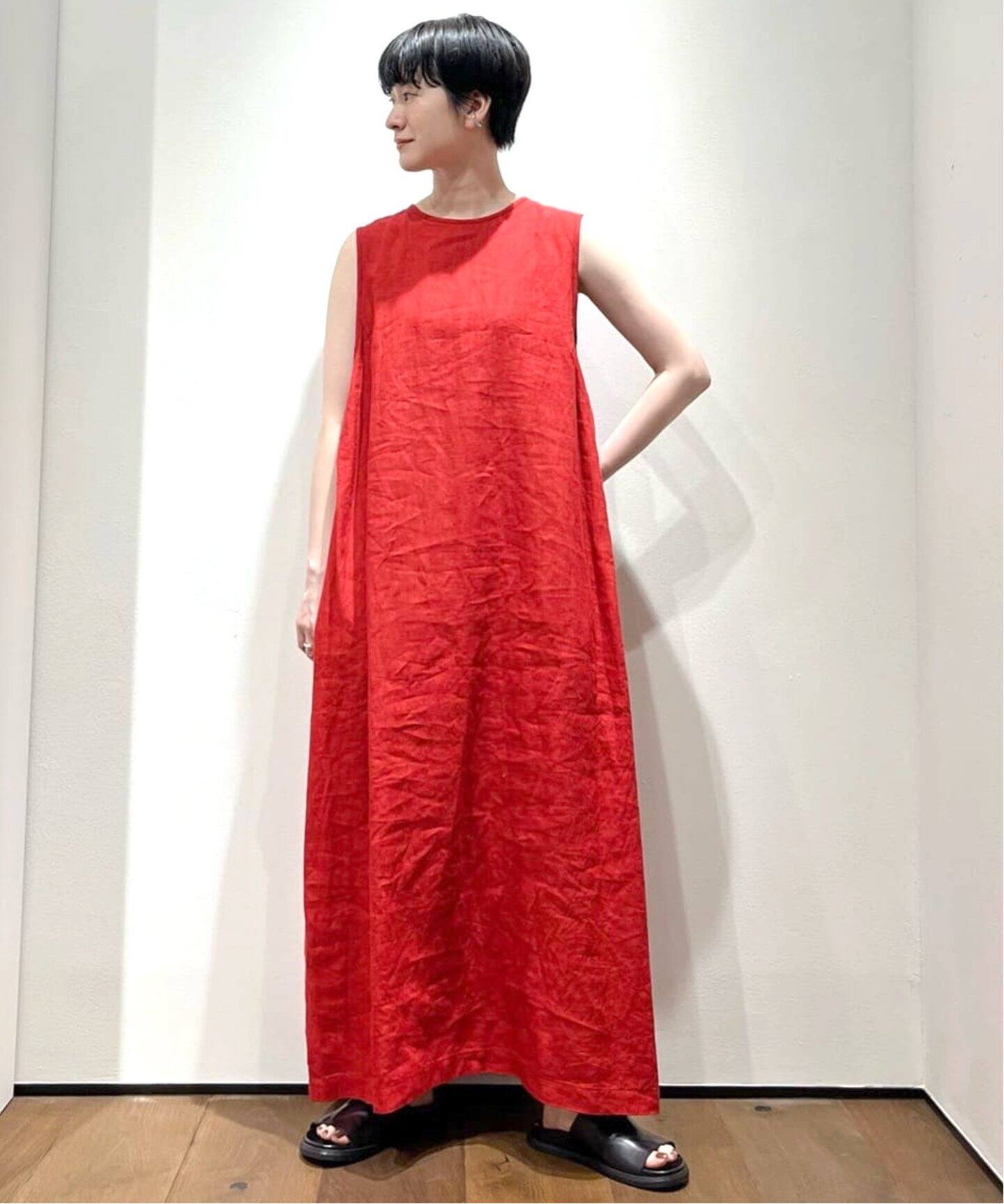 リネンキャンバスノースリーブワンピース（ワンピース）｜journal  