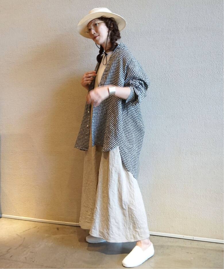 リネンワッシャー Vネックノースリーブワンピース（ワンピース  