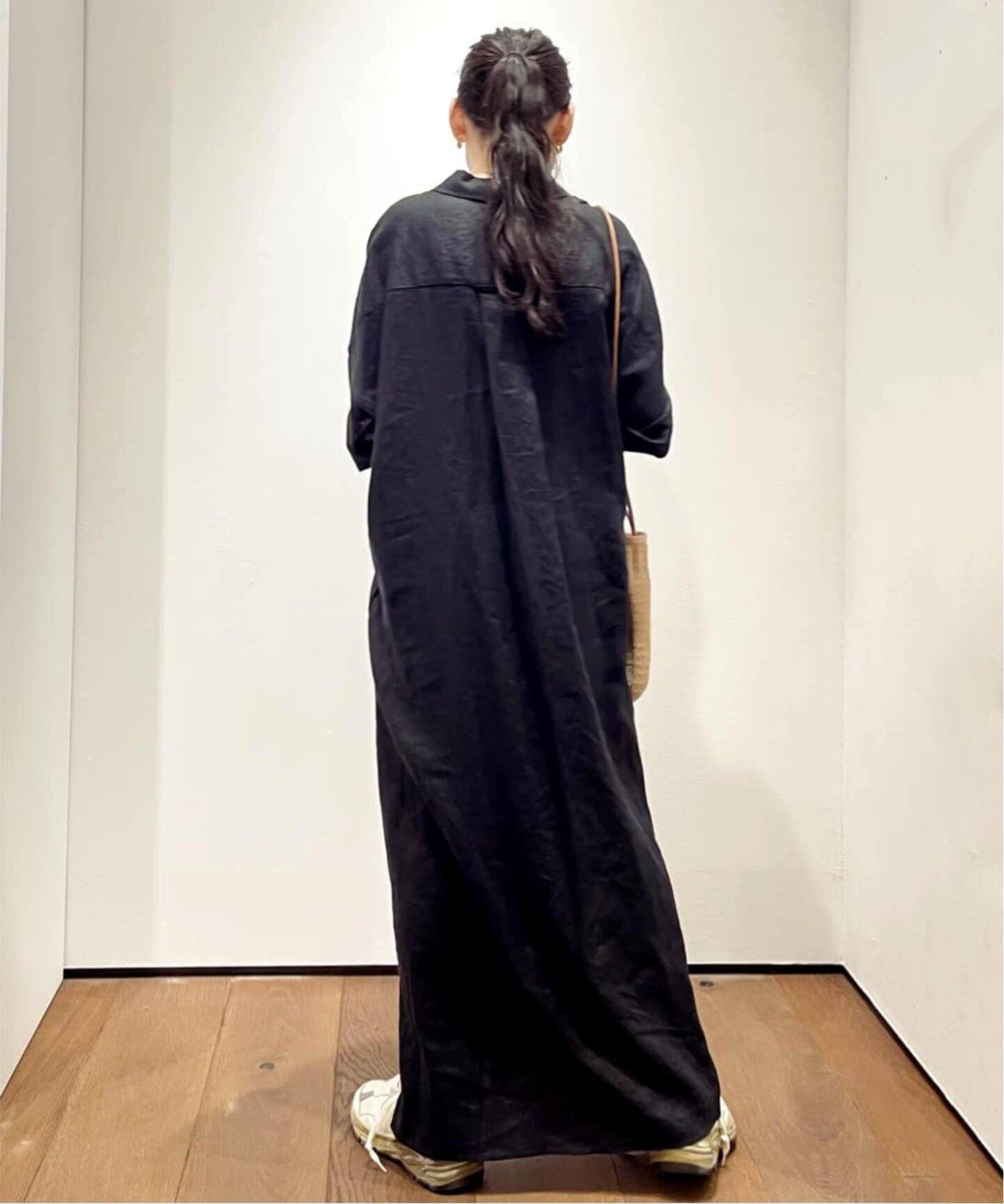 40リネンワッシャー シャツワンピース（ワンピース）｜journal 
