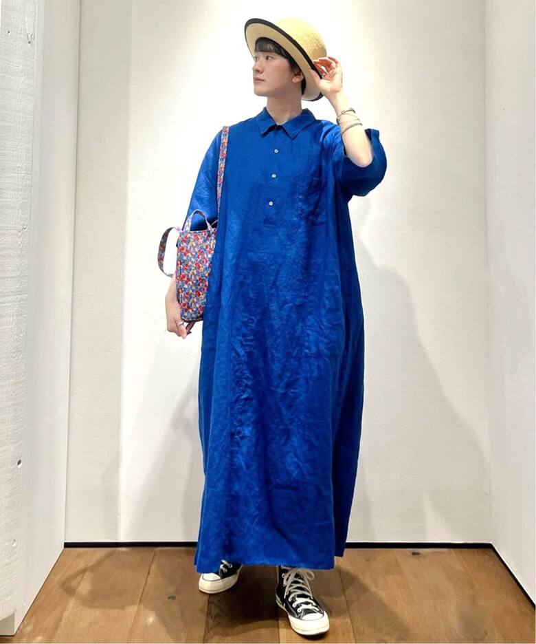 40リネンワッシャー シャツワンピース（ワンピース）｜journal  